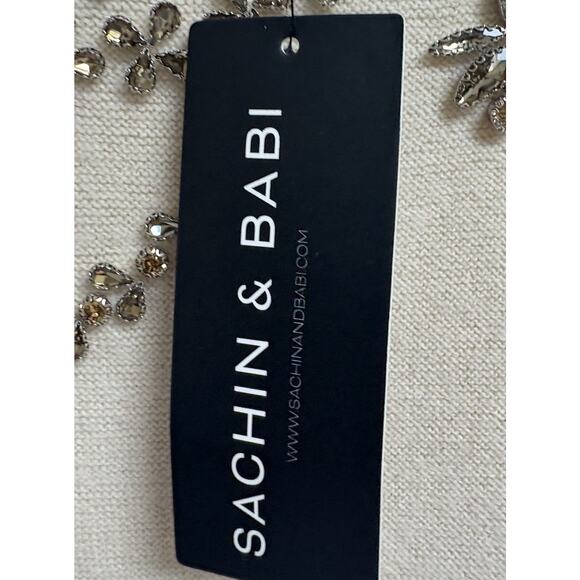 Sachin and Babi Charmaine Knit Embellished Merino Wool Sweater Honey XS NWT - Picture 5 of 11